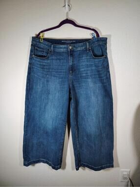 Chicos Wide Leg High Rise Jeans Size 4 US Plus 20 Blue denim  Minamilist Curvey